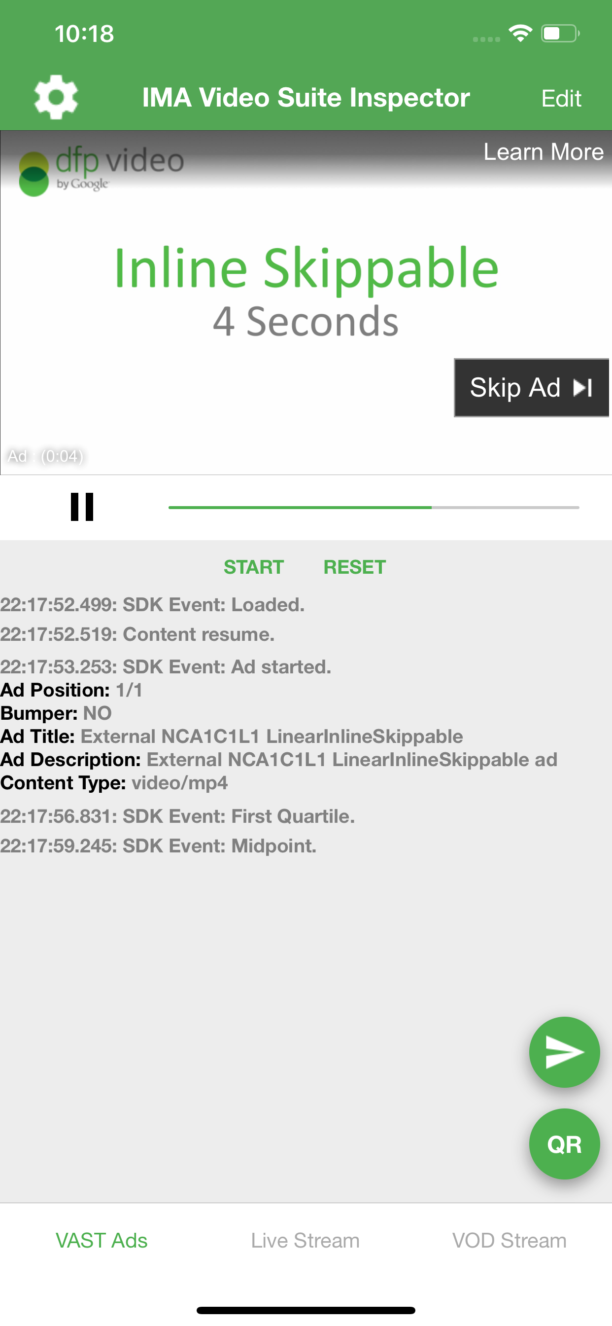 IMA Video Suite Inspector