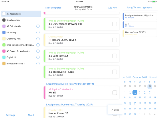 Assignist iPad screenshot 2 - Productivity app