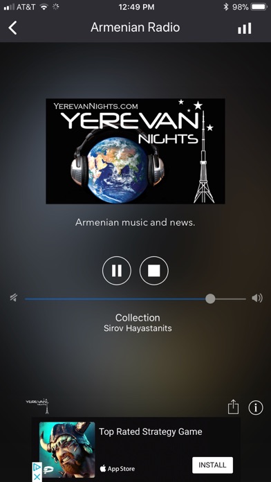 Screenshot 1 of Yerevan Nights Armenian Radio App