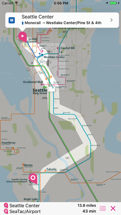 Screenshot #3 pour Seattle Rail Map Lite