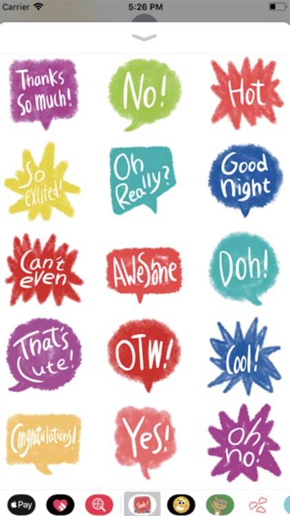 Colorful text stickers