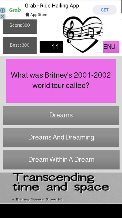 Unofficial Britney Spears Quiz screenshot 2