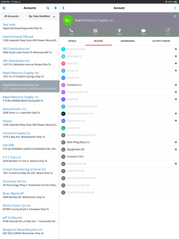 EQD CRM iPad screenshot 3 - Business app