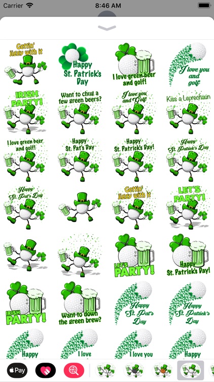 Golf St. Pat's Stickers