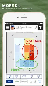 3 Up 3 Down hit & pitch tracker for baseball screenshot #1 for iPhone