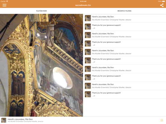 sacredmusic.fm iPad screenshot