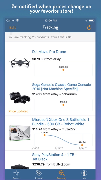 Prices GO - Track Prices