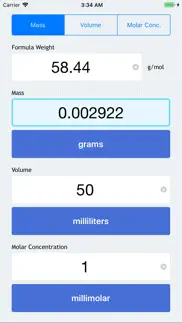 molarity calculator iphone screenshot 1
