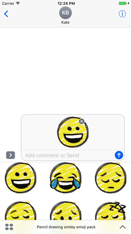 Pencil drawing smiley emoji pack