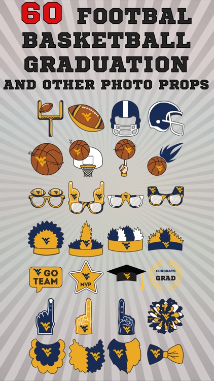 West Virginia Mountaineers PLUS Selfie Stickers