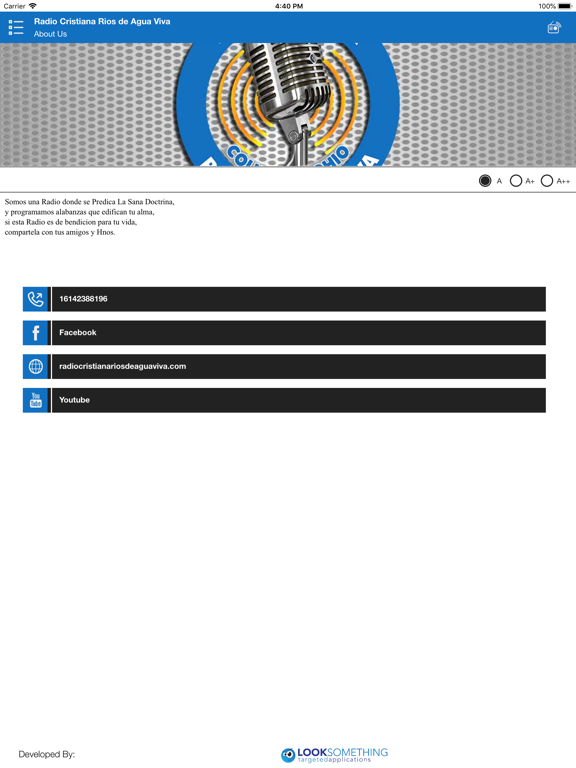 Radio Cristiana RiosdeAguaViva iPad screenshot 3 - Entertainment app