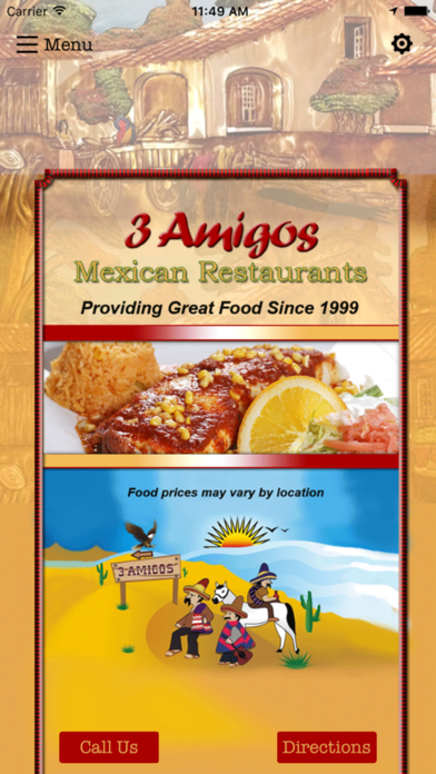 Screenshot #1 pour 3 Amigos Mexican Restaurants
