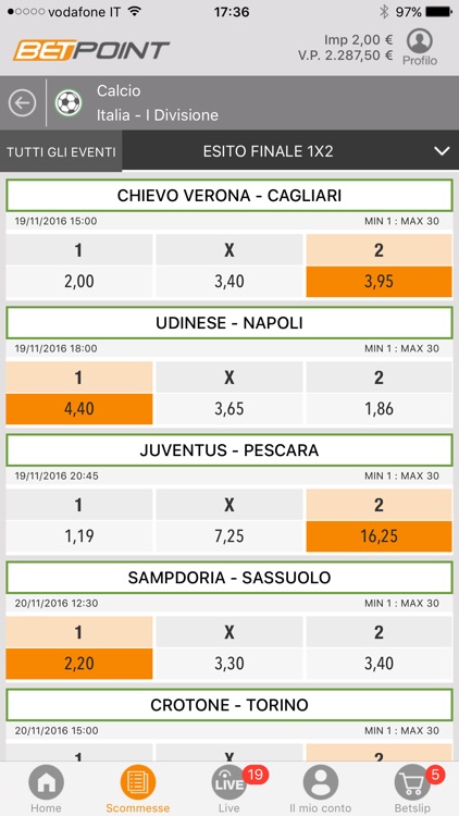 Scommesse screenshot-3
