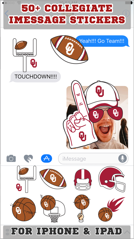Oklahoma Sooners Stickers PLUS for iMessage - 1.0 - (iOS)