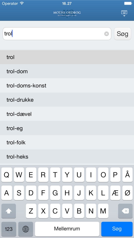 #2. Moths Ordbog (iOS) 由: Det Danske Sprog- og Litteraturselskab