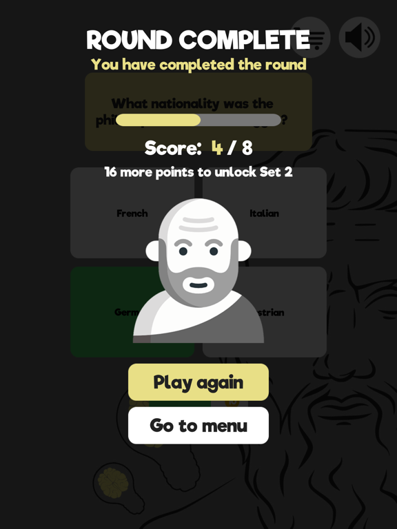 Philosophers Quiz iPad screenshot
