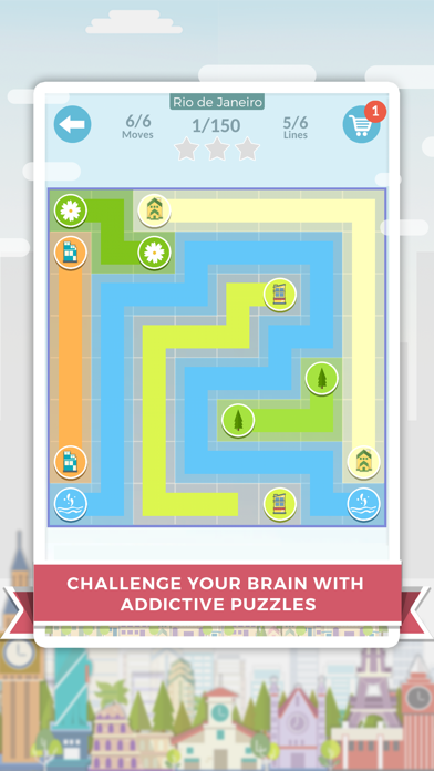 Screenshot #1 pour City Lines - Puzzle Game