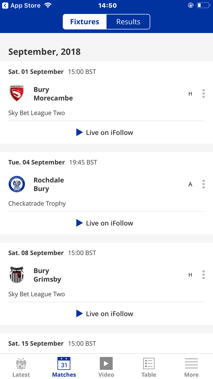 Bury Official App