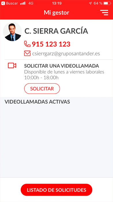 Screenshot #1 pour Banco Santander Videollamada