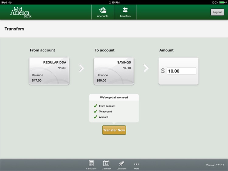 Mid America Bank Tablet screenshot-3