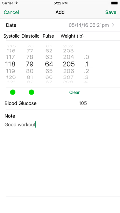 iBP Blood Pressure Screenshot