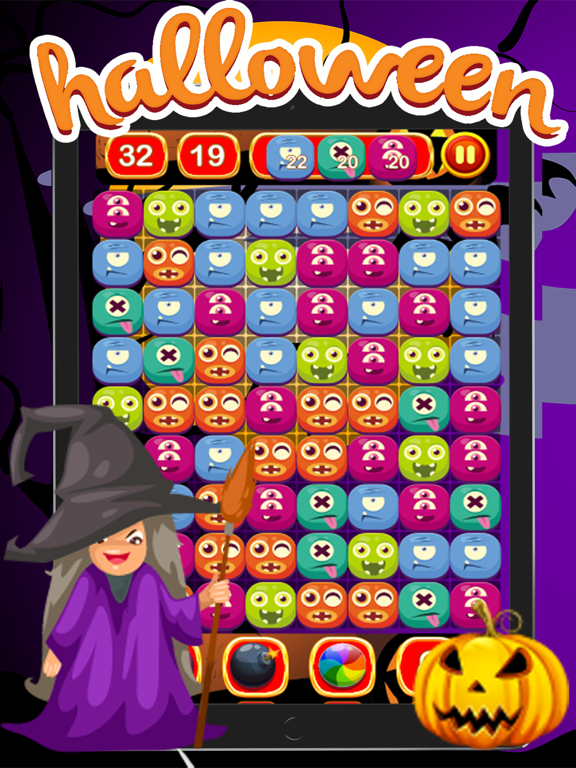 Halloween Monster Match3 Drop iPad screenshot