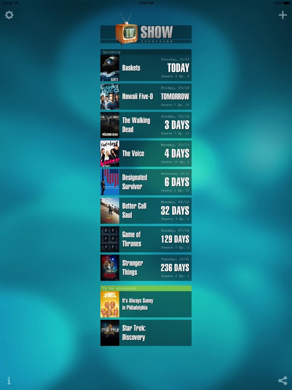 TV Show Manager iPad screenshot