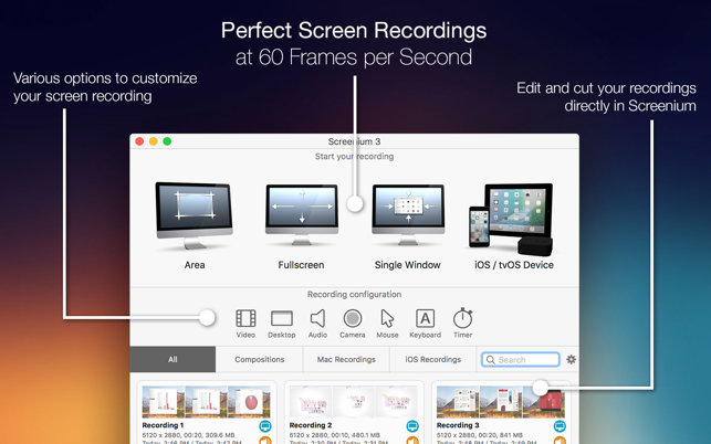 Screenium - Screencasts and screen recording for Mac