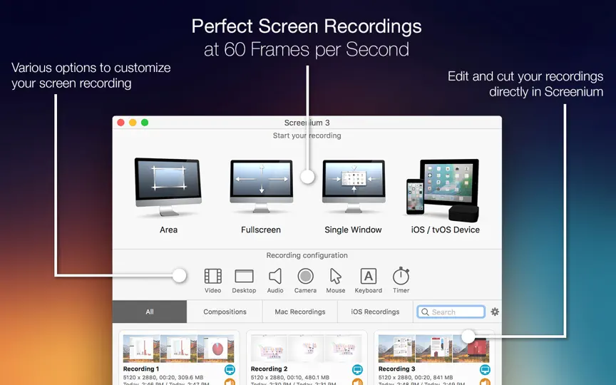 Скриншот Screenium 3 на iPhone 1