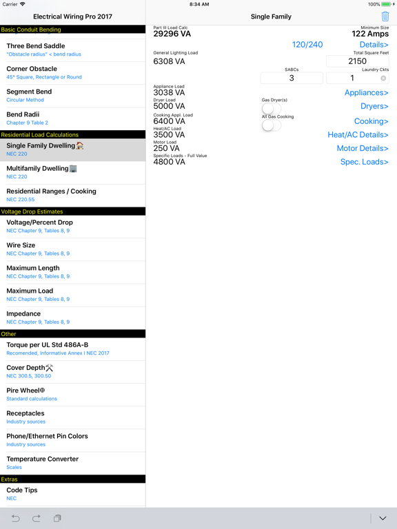 Electrical Wiring Pro 2017 iPad screenshot