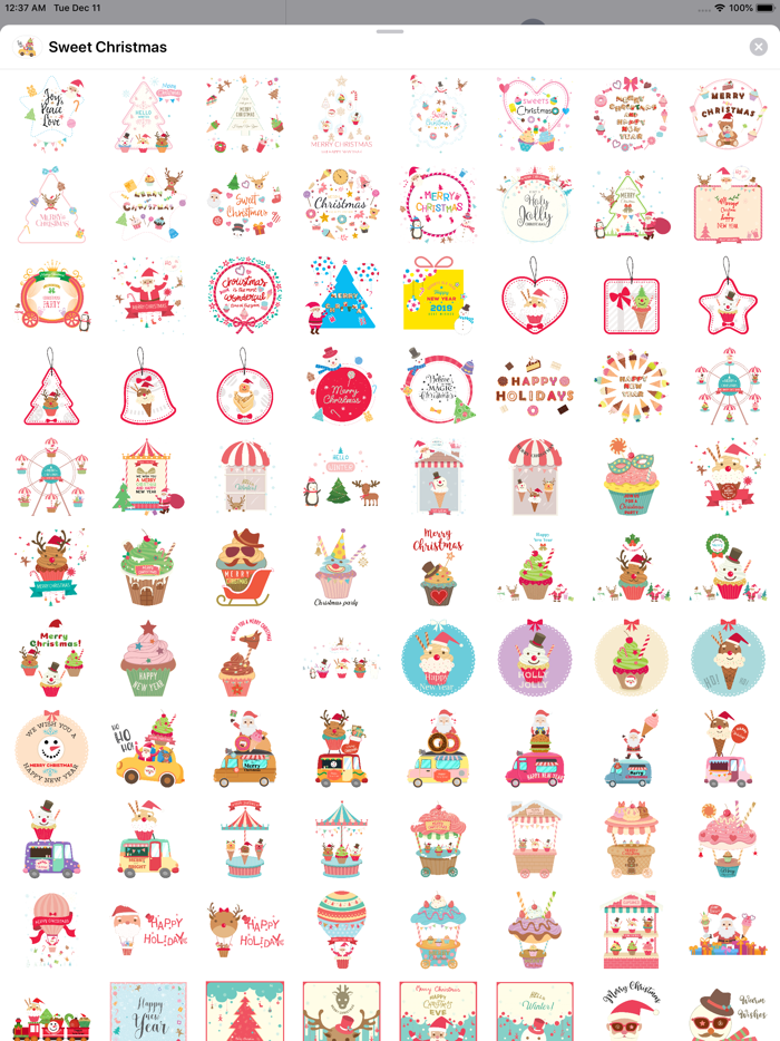 Sweet Happy Christmas Stickers