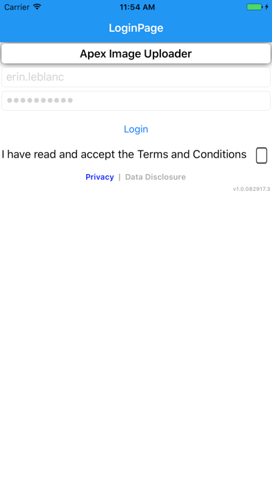 Apex Image Uploader app screenshot