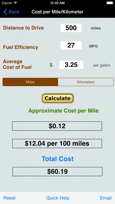 Screenshot #3 pour Roadtrip Gas Cost Calculator