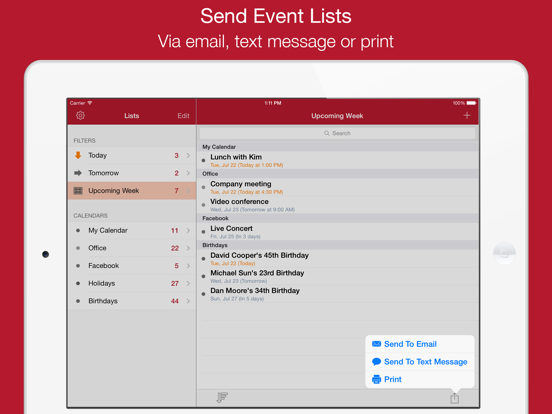 Cal List - Calendar in a list iPad screenshot 4 - Productivity app