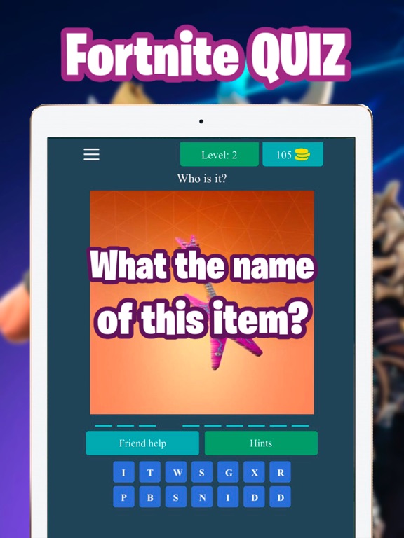 Guess the Picture for Fortnite iPad screenshot 1 - Games app