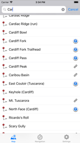 Wasatch Backcountry Skiing Map screenshot