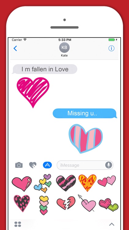 Heart Sketch Stickers for iMessage