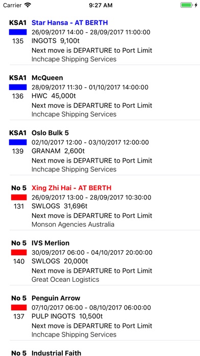 Port of Portland Berth Line Up screenshot 2