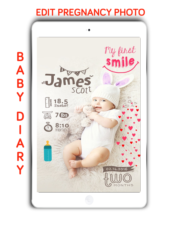 Screenshot #6 pour Baby diary Pregnancy Pics Baby Milestones photo
