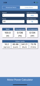 Motor Power Calculator screenshot #5 for iPhone