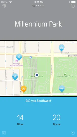 Скриншот Chicago Bikes — A One-Tap Divvy Bike App на iPhone 3