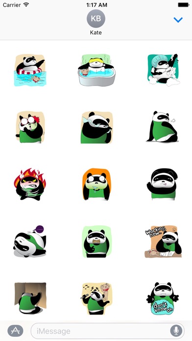 Chubby Green Panda Sticker screenshot 2