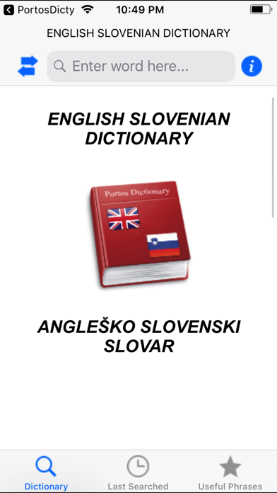 Eng-Slo dictionary iPhone screenshot