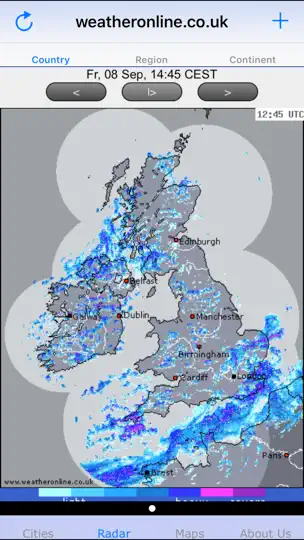 WeatherOnline iPhone-skjermbilde 2