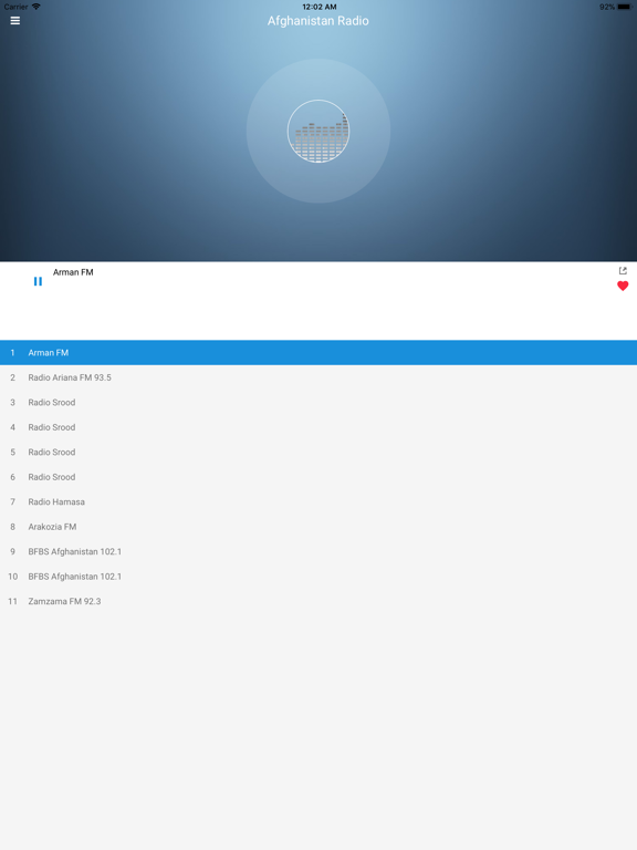 Afghanistan Radio: Afghan FM iPad screenshot
