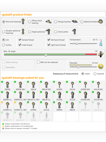 igubal® product finder screenshot 2