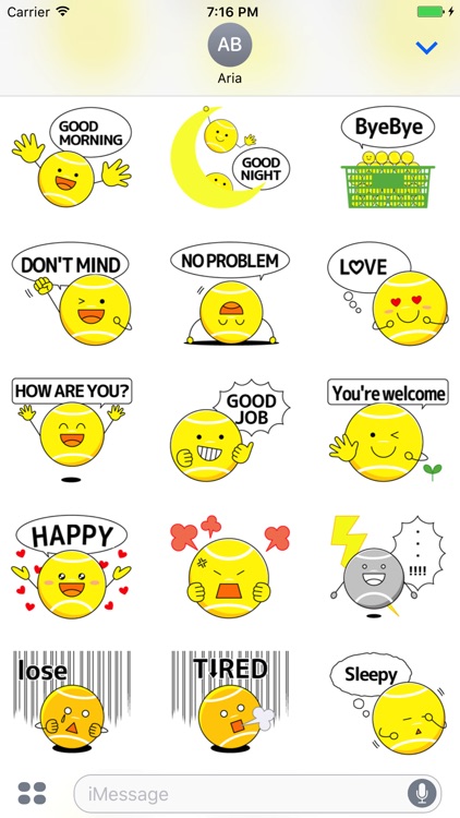 Cute Tennis Ball Emoji Sticker