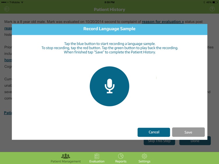 CASE Speech and Swallow Eval