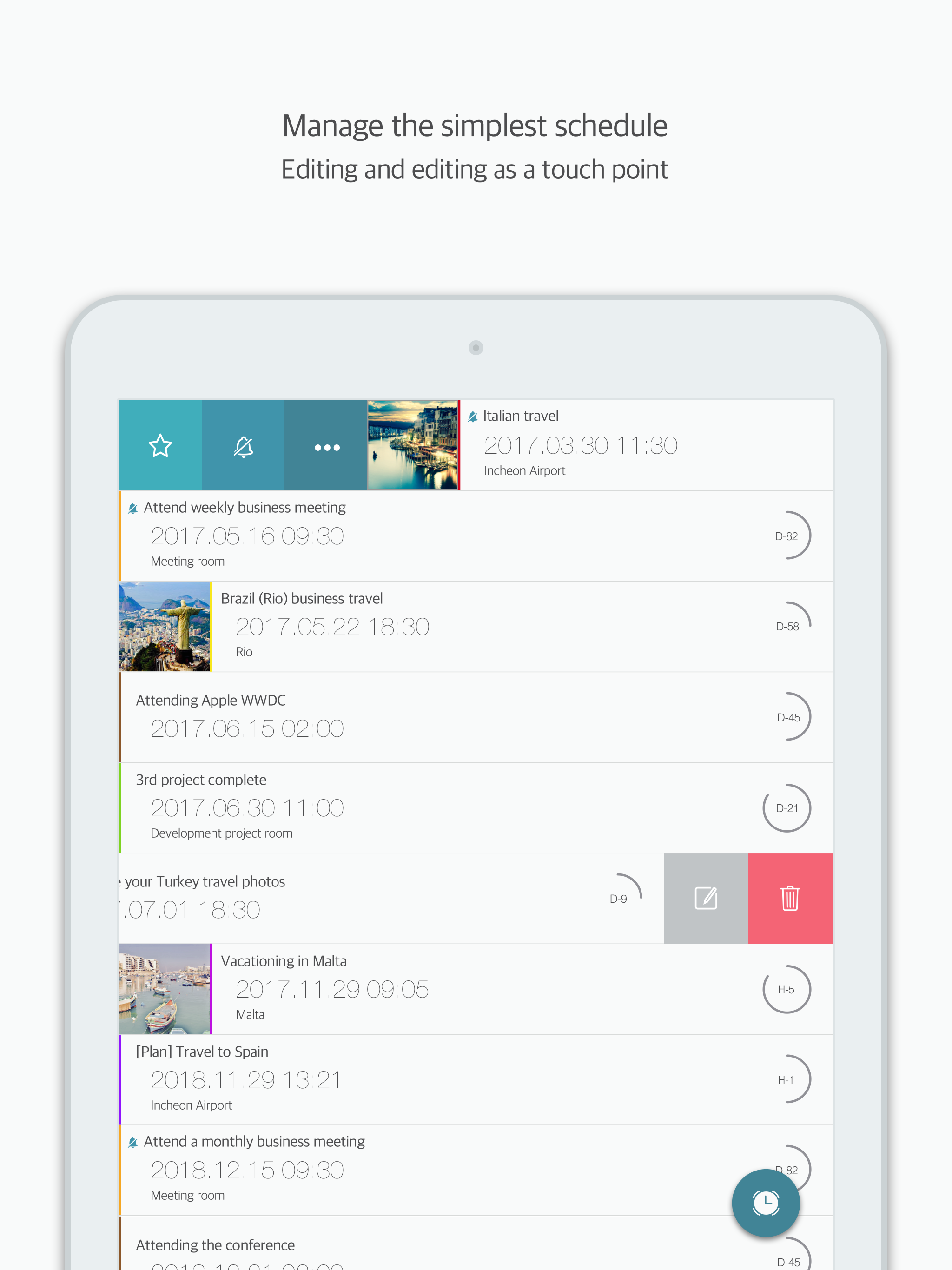 Alarmu - List of push alarm