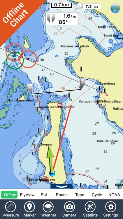 Bora Bora charts GPS offline map Navigator